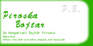 piroska bojtar business card