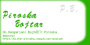piroska bojtar business card